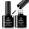 imageBeetles Matte Gel Top Coat for Gel Nail Polish 75ML Chrome Proof Matte Top Coat No Wipe PowderResist Matte Finish for Detail Chrome Nail Powder Painting Long Lasting UV Nail Art002pcs No Wipe Gel Top Coat and Base Coat Set