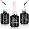 3 Pcs 15ml top base coat & pink color gel