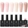 imageBeetles Rubber Base Gel Nail Polish 6 Colors Nude Gel Polish Pink Peach Neutral Sheer French Tips Base Colors for Nails Base Flexible U V LED Soak Off Gel Kit for DIY Home Manicure Winter Nail Gifts006 Colors Sunset Peach
