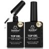 imageBeetles Top Coat Gel Nail Polish 2Pcs 15ml No Wipe Gel Top Coat High Gloss Shiny LongLasting Clear Nail Polish Soak Off Nail Lamp Needed Home DIY Manicure Gifts for WomenClear