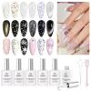 8Pcs Glitter Gel Top Coat