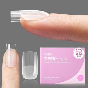 imageBeetles 2Pcs 20g Nail Glue Gel No Wipe HandsFree Tipex Solid Nail Glue Gel Super Strong for Acrylic Nails Extension Fake Nails 3D Nail Art Great for Home ampamp Salon Use U V Light Required1ATipex LiteSquare Short 512pcs