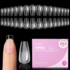 imageBeetles 2Pcs 20g Nail Glue Gel No Wipe HandsFree Tipex Solid Nail Glue Gel Super Strong for Acrylic Nails Extension Fake Nails 3D Nail Art Great for Home ampamp Salon Use U V Light Required0GTipex LiteCoffin Short 256pcs