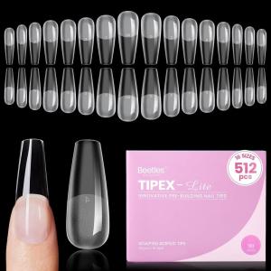 imageBeetles 2Pcs 20g Nail Glue Gel No Wipe HandsFree Tipex Solid Nail Glue Gel Super Strong for Acrylic Nails Extension Fake Nails 3D Nail Art Great for Home ampamp Salon Use U V Light Required1ETipex LiteCoffin Long 512pcs