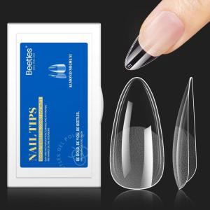 imageBeetles 3D Gel Nail Art 1Pcs 15ml Sculpting Gel 3 in 1 Clear No Wipe Nail Polish Rhinestone Art Glue for Nail Gems Diamond Jewelry U V LED Lamp Needed DIY Home Salon Christmas Nails Gifts for Women72Almond Medium 504pcs  Etch X Nail Tips