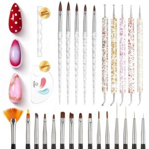 imageBeetles Blooming Gel 15ml Clear Uv Led Blossom Christmas Nails Gel Polish for Spreading Effect Marble Natural Stone Watercolor Floral Print Soak off Diy Nail Art Design Manicure Gift for WomenBlooming Nail Art Brushes 25pcs