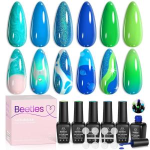 imageBeetles Blooming Gel Blooming Gel Nail Polish Clear Uv Led Blossom for Spreading Effect Marble Natural Stone Watercolor Floral Print Soak off Diy Christmas Nail Art Design Manicure Gifts for WomenChasing Waves
