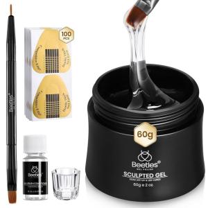 imageBeetles Builder Gel for Nails 2 Pcs 051 oz 8 in 1 Clear Builder Nail Gel Set for Nail Apex Extension LED Lamp Cured Strengthening Nails for Beginners ampamp DIY Fall Nails Salon Manicurist Women2 ozHard Gel