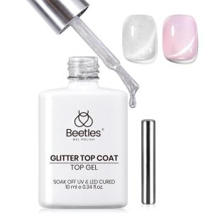 imageBeetles Cat Eye Gel Top Coat2 in 1 Top Coat Gel Nail Polish ampamp Cat Eye Magnetic Effect No Wipe  Shine Finish and Long Lasting Soak Off LED Nail Lamp Nail Art Design Manicure Diy at Home15ml Cat Eye Gel Top Coat