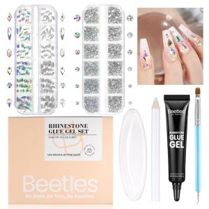 imageBeetles Christmas Rhinestones Glue Kit  Christmas Limited with 3D Sculpting Gel Strong Nail Art Gem Glue ampampTool for Crystals Pearls Charms Christmas Nail Art DIY Decoration Gift for Women01Nail Art Glue  Rhinestones Set