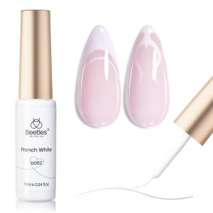 imageBeetles French Tip Gel Liner Nail Polish Set 20 Colors Nail Art Polish Brown Glitter Pink Blue White Red Purple Swirl Gel Nails Polish Nails Art Painted Build in Thin Brush Manicure Gifts for Women1 Colors White