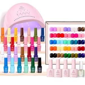 imageBeetles Gel Nail Polish Kit with U V Light  25 Colors Gel Polish Set Fall Nail Fest Fragments of Time 45 Pcs Nails Kit with Tools DIY Salon Manicure Set Gifts for Women Girls  One Color One Bottle0  Fragments of Time