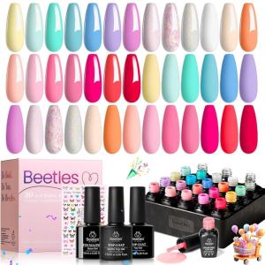 imageBeetles Gel Nail Polish Kit with U V Light  80Pcs Color Enchantment 55 Colors Gel Polish Starter Kit with Base Top Coat DIY Nails Supply Stickers Manicure Tools Christmas Gift for Women Teens GirlsAwakening Alice