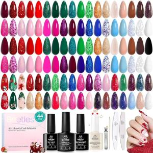 imageBeetles Gel Nail Polish Kit with U V Light  80Pcs Color Enchantment 55 Colors Gel Polish Starter Kit with Base Top Coat DIY Nails Supply Stickers Manicure Tools Christmas Gift for Women Teens Girls00 Glitz Galaxy