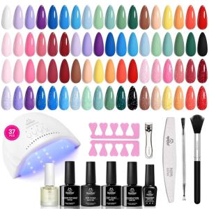imageBeetles Gel Nail Polish Kit with U V Light  80Pcs Color Enchantment 55 Colors Gel Polish Starter Kit with Base Top Coat DIY Nails Supply Stickers Manicure Tools Christmas Gift for Women Teens Girls25 Colors Energetic Moves