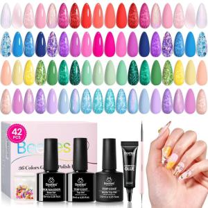 imageBeetles Gel Nail Polish kit with UV Light 108 PCS 55 Colors Valentines Gel Polish Set Base Coat Glossy Matte Glitter Top Coat Gel Polish Glitter Red Green Brown Purple Pink Cat Eye Gel Gift for WomenWoodland Fairy