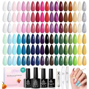 imageBeetles Gel Nail Polish kit with UV Light 108 PCS 55 Colors Valentines Gel Polish Set Base Coat Glossy Matte Glitter Top Coat Gel Polish Glitter Red Green Brown Purple Pink Cat Eye Gel Gift for Women0 Fairytale Town