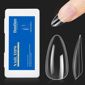 imageBeetles Gel Nail Tips 500Pcs Medium Coffin Pre Shaped Clear Full Cover False Nails Press on for Gel Art Polish Soak Off Lamp Easy Nail Extensions Acrylic31Medium Almond 500pcs Clear