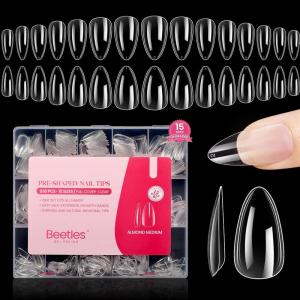 imageBeetles Gel Nail Tips 500Pcs Medium Coffin Pre Shaped Clear Full Cover False Nails Press on for Gel Art Polish Soak Off Lamp Easy Nail Extensions Acrylic38Almond Medium 630pcs Clear Nail Tips
