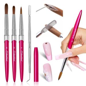 imageBeetles Gel Polish Nail Art Liner Brushes 5Pcs Painting Art Design Pen Set Diamond Application Rhinestone Handle Dotting Drawing Sizes 5 7 9 11 20mm Nail Design Gift for WomenAcrylic Nail Brush 3pcs