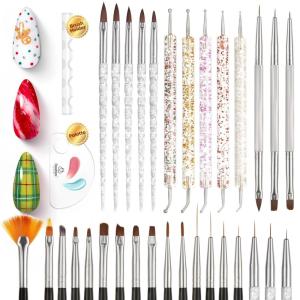 imageBeetles Gel Polish Nail Art Liner Brushes 5Pcs Painting Art Design Pen Set Diamond Application Rhinestone Handle Dotting Drawing Sizes 5 7 9 11 20mm Nail Design Gift for Women31pcs Nail Art Brush Set