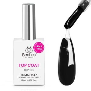 imageBeetles Gel Top Coat  Extra Glossy Top Coat Gel Polish 15ml Shine Finish and Long Lasting Soak Off UV ampamp Nail Lamp DIY Manicure Gift for Women15ml HemaFree Gel Top Coat