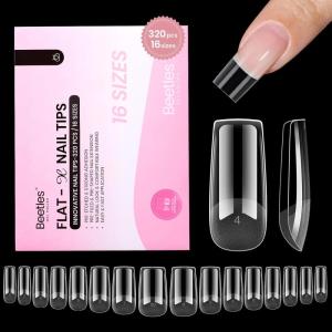 imageBeetles HemaFree Nail Glue for Acrylic Nails Tips TPO Free 2Pcs 10ml Long Lasting Uv Nail Glue for False Nail Tips Clear Press On Nails SkinFriendly U V Light Required14Medium Square 320pcs FlatX Nail Tips