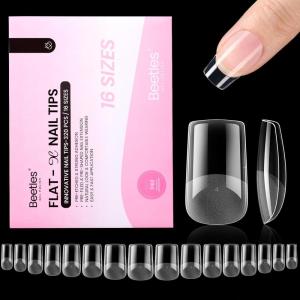 imageBeetles HemaFree Nail Glue for Acrylic Nails Tips TPO Free 2Pcs 10ml Long Lasting Uv Nail Glue for False Nail Tips Clear Press On Nails SkinFriendly U V Light Required13Short Square 320pcs FlatX Nail Tips