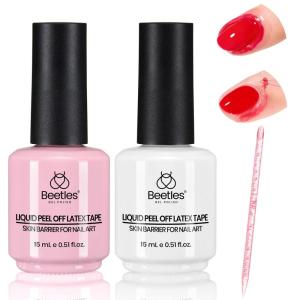 imageBeetles Liquid Latex for Nail 15ml  Peel off Nail Polish Cuticle Guard with Plastic Nail Care Stick Christmas Nails Design AirDry Liquid Latex Barrier for Protector Fingers215ml Latex Liquid Cuticle Guard