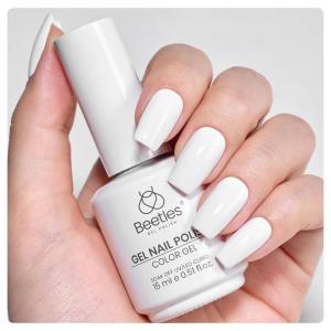 imageBeetles Matte Gel Top Coat for Gel Nail Polish 75ML Chrome Proof Matte Top Coat No Wipe PowderResist Matte Finish for Detail Chrome Nail Powder Painting Long Lasting UV Nail Art15ML Snowdrop White Color