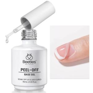 imageBeetles Nail Glue Remover with Cuticle Pusher 20ml Press on Nails Glue Remover for False Nail Tips Acrylic Adhesive Not for U v Gel DIY at Home415ml Clear Base Coat