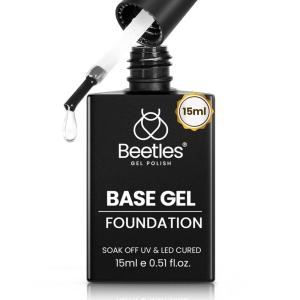 imageBeetles Nail Glue Remover with Cuticle Pusher 20ml Press on Nails Glue Remover for False Nail Tips Acrylic Adhesive Not for U v Gel DIY at HomeClear Gel Base Coat 15ml