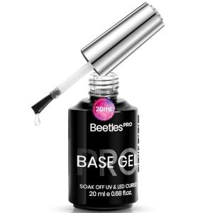 imageBeetles Pro Gel Top Coat 20ml Each High Glossy ampamp LongLasting up to 28 Days  SoakOff NonYellowing Strong Coverage Gel for LEDU V Lamps Professional Salon ManicureClear Gel Base Coat 20ml Pro