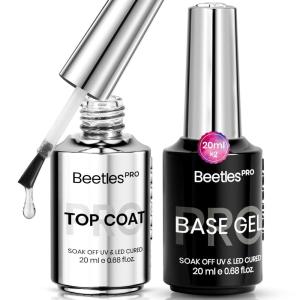 imageBeetles Pro Gel Top Coat 20ml Each High Glossy ampamp LongLasting up to 28 Days  SoakOff NonYellowing Strong Coverage Gel for LEDU V Lamps Professional Salon ManicureWhite