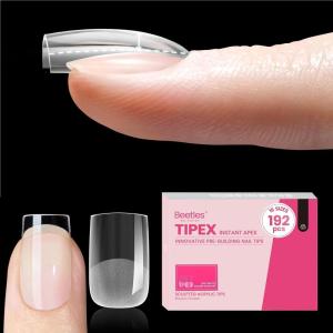imageBeetles Tipex Instant Apex Nail Tips Almond Medium Acrylic Nail Tips PreEtched PreBuilding Strong Thick Long Lasting16 Sizes192 Pieces0K Extra Short Square 192 Pcs Tipex Nail Tips