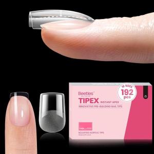 imageBeetles Tipex Instant Apex Nail Tips Almond Medium Acrylic Nail Tips PreEtched PreBuilding Strong Thick Long Lasting16 Sizes192 Pieces0OSquaoval Extra Short 192pcs Tipex Nail Tips