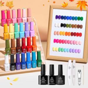 imagebeetles Gel Polish Gilded Boutique Christmas Advent Calendar  24 Luxury Days of Gel Nail Polish Colors Premium Gifts Box with Cat Eye Gel Nail Care Tools ampamp Mini UV Lamp for Women Holiday GiftingSeasons Impressions Color Bottle Gel