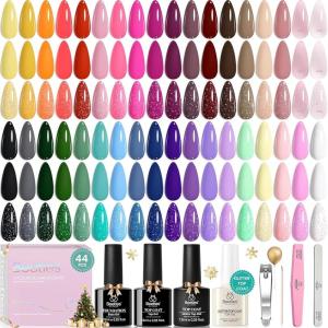 imagebeetles Gel Polish Gilded Boutique Christmas Advent Calendar  24 Luxury Days of Gel Nail Polish Colors Premium Gifts Box with Cat Eye Gel Nail Care Tools ampamp Mini UV Lamp for Women Holiday GiftingVivid Seasons
