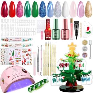 imagebeetles Gel Polish Gilded Boutique Christmas Advent Calendar  24 Luxury Days of Gel Nail Polish Colors Premium Gifts Box with Cat Eye Gel Nail Care Tools ampamp Mini UV Lamp for Women Holiday Gifting0  Crystal Christmas