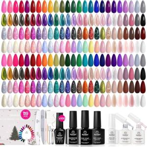 imagebeetles Gel Polish Gilded Boutique Christmas Advent Calendar  24 Luxury Days of Gel Nail Polish Colors Premium Gifts Box with Cat Eye Gel Nail Care Tools ampamp Mini UV Lamp for Women Holiday Gifting100 Colors Christmas Kaleidoscope Gift Set