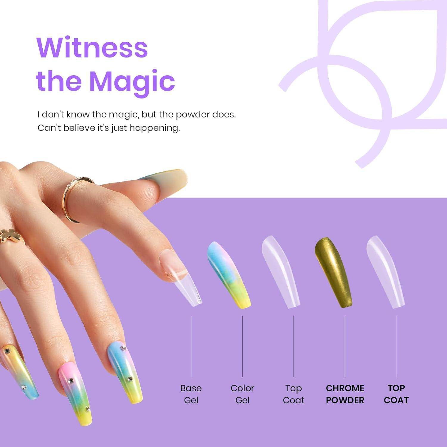 imageBeetles Metallic Chrome Nail Powder Mirror Effect Gold Champagne Chrome Powder 4 colors Brown Nails Art Design Manicure Decoration Glitter 05gJar Holiday Gift for Women GirlsIridescent Pearl