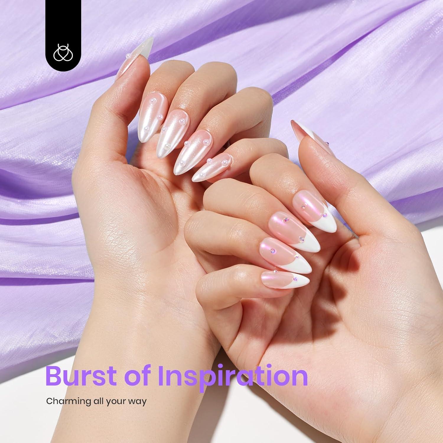 imageBeetles Metallic Chrome Nail Powder Mirror Effect Gold Champagne Chrome Powder 4 colors Brown Nails Art Design Manicure Decoration Glitter 05gJar Holiday Gift for Women GirlsIridescent Pearl