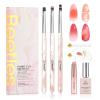 imageBeetles Blooming Gel and Nail Art Brushes Set  Ombre Nail Brush Gradient Stipple Clean Up Fingernail Art Pens and Silicone Dotting Tool for Gel Polish Marble Blush Chrome DIY Manicure DesignsMarble