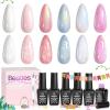 imageBeetles Blooming Gel and Nail Art Brushes Set  Ombre Nail Brush Gradient Stipple Clean Up Fingernail Art Pens and Silicone Dotting Tool for Gel Polish Marble Blush Chrome DIY Manicure Designs001Mermaid Legend