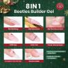 imageBeetles Builder Gel for Nails 7 in 1 Builder Fall Nails Gel Color Nude Brown for Nails Extension ampamp Building Apex Strengthen Thin Nails DIY Salon at Home Nail Art UV ampamp LED Lamp Needed Gift for WomenBeetles Builder Gel Kit