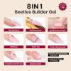 imageBeetles Builder Gel for Nails 7 in 1 Builder Fall Nails Gel Color Nude Brown for Nails Extension ampamp Building Apex Strengthen Thin Nails DIY Salon at Home Nail Art UV ampamp LED Lamp Needed Gift for WomenRed