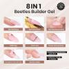 imageBeetles Builder Gel for Nails 7 in 1 Builder Fall Nails Gel Color Nude Brown for Nails Extension ampamp Building Apex Strengthen Thin Nails DIY Salon at Home Nail Art UV ampamp LED Lamp Needed Gift for WomenJelly Nude Brown
