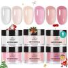 imageBeetles Christmas Dip Powder Nail Kit 6 Colors Red Glitter Dipping Powder No Need Nail Lamp Cured Manicure DIY Salon Gift for Girls WomenClassic Nude