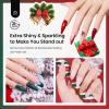 imageBeetles Christmas Dip Powder Nail Set 6 Colors Red Green Glitter Silver Gold Dipping Powder Starter Kit Manicure DIY Salon for Women No Nail Lamp Needed Glossy Xmas PartyGlossy Xmas Party