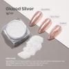 imageBeetles Chrome Nail Powder Mirror Effect Glazed Aurora Opal Chrome Powder for Gel Nails Unicorn Chrome Powder Manicure DIY Nail Art Decoration 003oz08gAurora Silver Glazed
